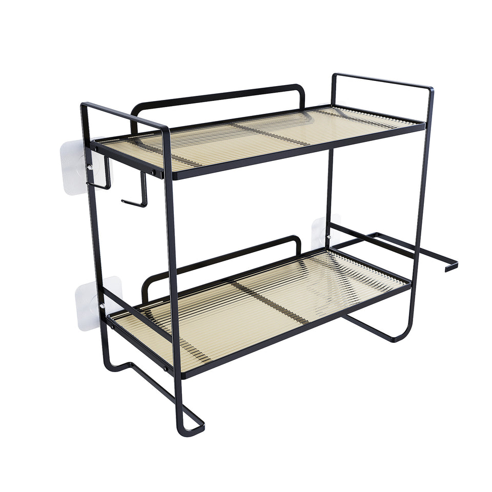 Double-Layer Metal Storage Shelf Bathroom Organizer