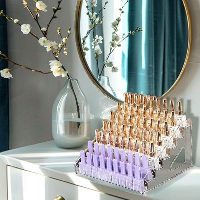 Multi-Tier Acrylic Nail Polish Organizer & Sunglasses Holder