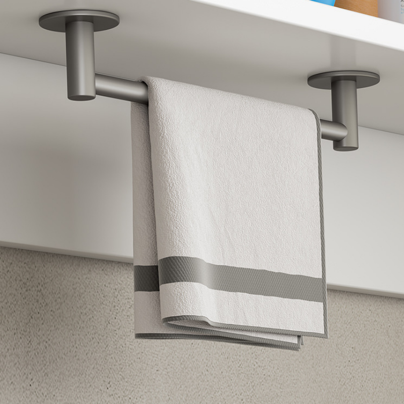 Aluminum Towel Rack with Bathroom Storage, Modern Wall Mount, Bathroom Shelves