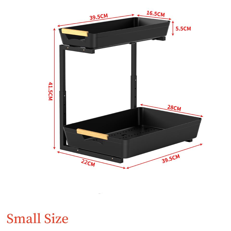 Expandable Sink Organizer Shelf for Home Kitchen Folding Sink Rack and Bathroom Cabinet Storage Organization