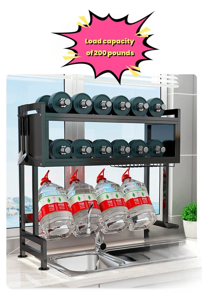 Adjustable Over-the-Sink Dish Drying Rack Kitchen Organizer