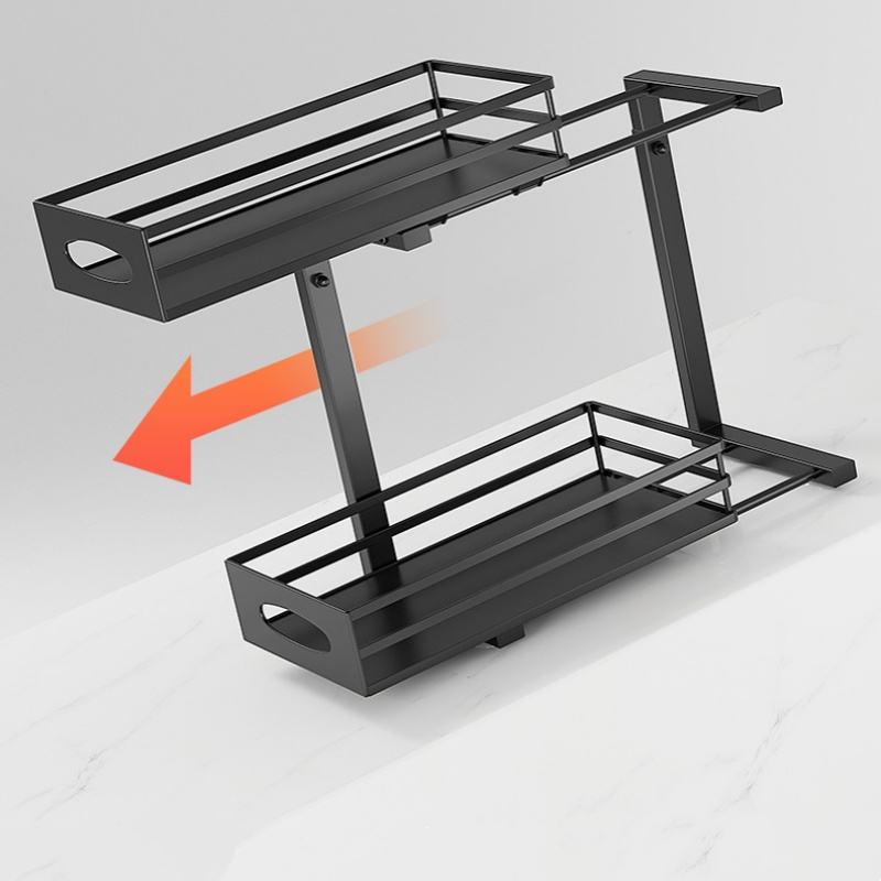 Expandable Two-Tier Kitchen Cabinet Organizer