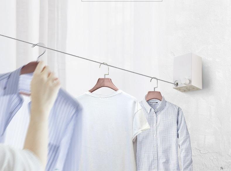 Retractable Stainless Steel Clothesline with Adjustable Stainless Steel Rope