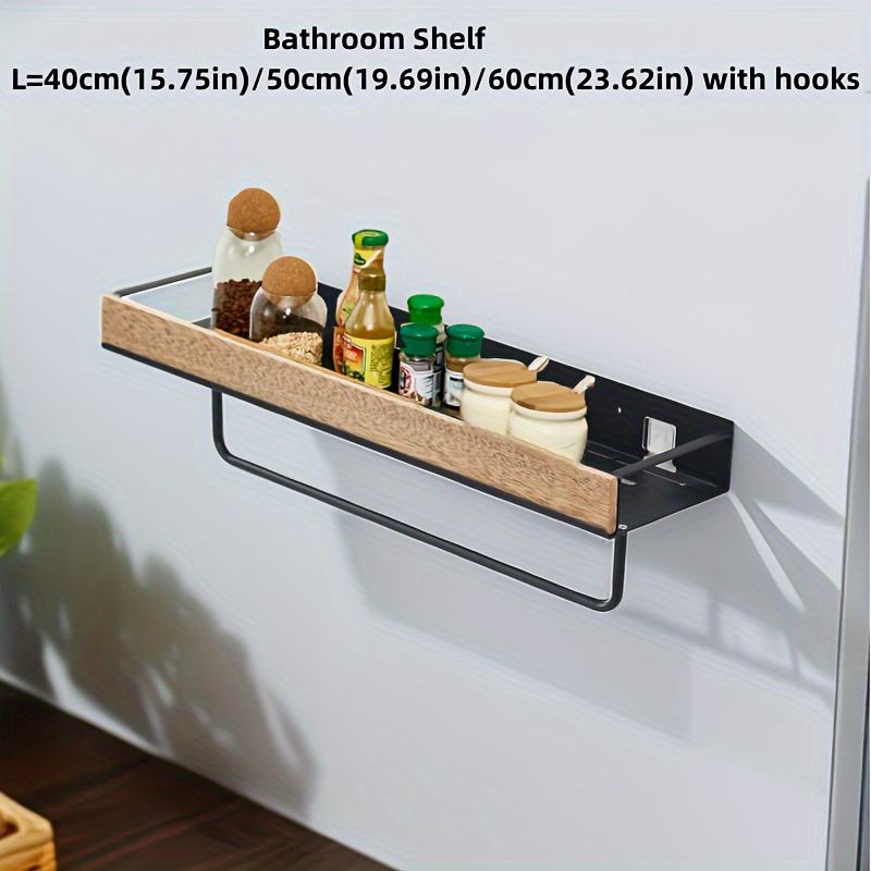 Multifunctional Wall-Mounted Bathroom Shelf for Bathrooms, Kitchens, Vanities, and Vanity Areas