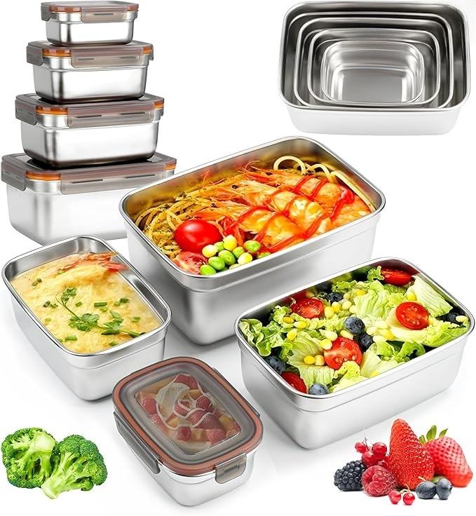Stainless Steel Fresh-keeping Box with Transparent Lid
