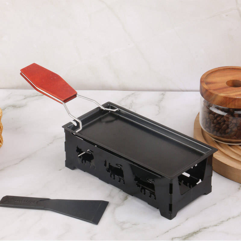 Portable Foldable Non-Stick Cheese Melting Pot with Spatula