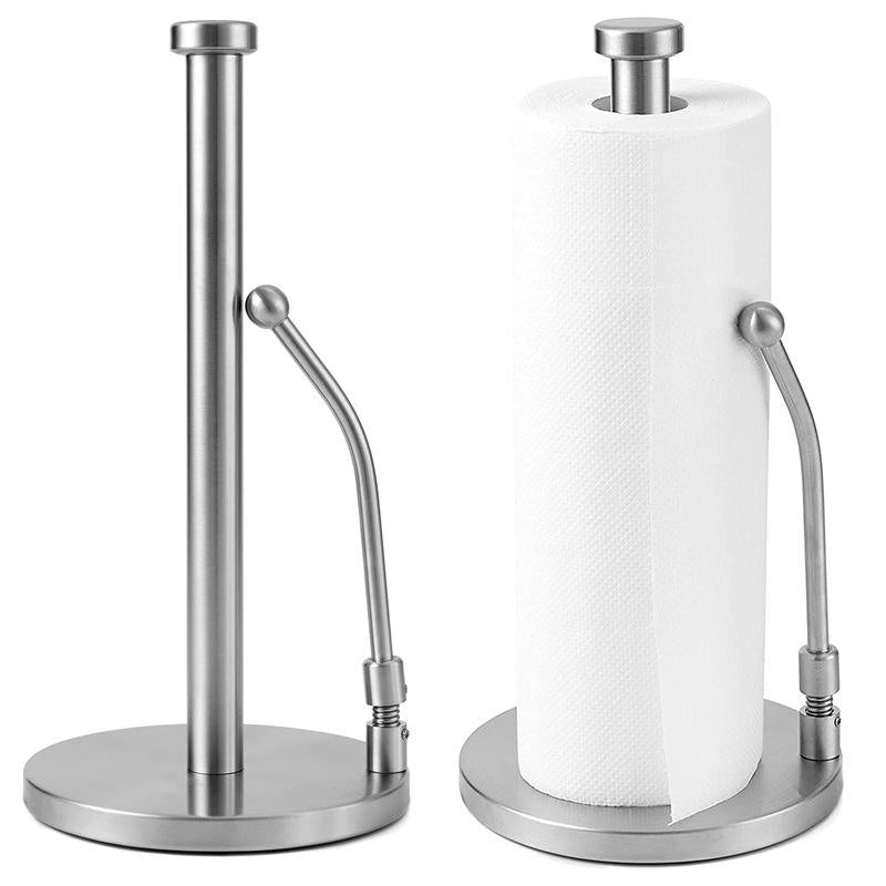 Stainless Steel Kitchen Roll Holder Vertical Paper Towel Stand Toilet Paper Holder Cling Film Storage Rack