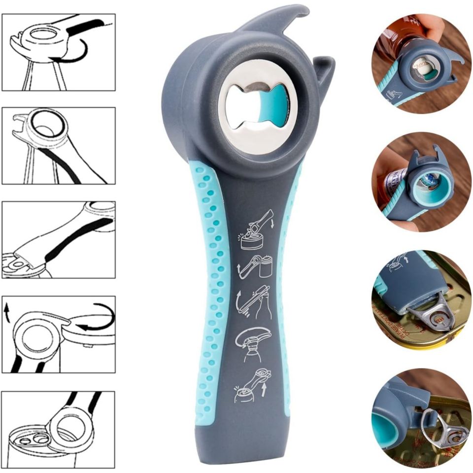 5-in-1 Multifunctional Bottle and Jar Opener for Seniors with Arthritis