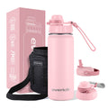18oz Stainless Steel Sports Water Bottle with Straw