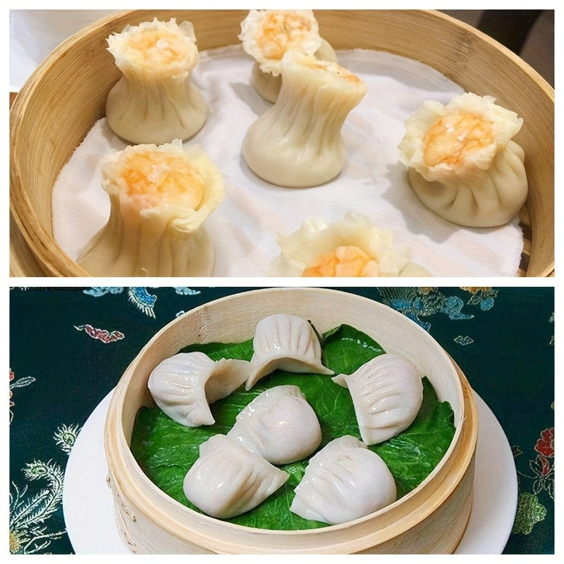 Bamboo Steam Basket 2-Tier Eco-Friendly Steamer for Cooking and Serving with Lid