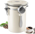 Airtight Stainless Steel Coffee Bean Storage Container with Measuring Spoon