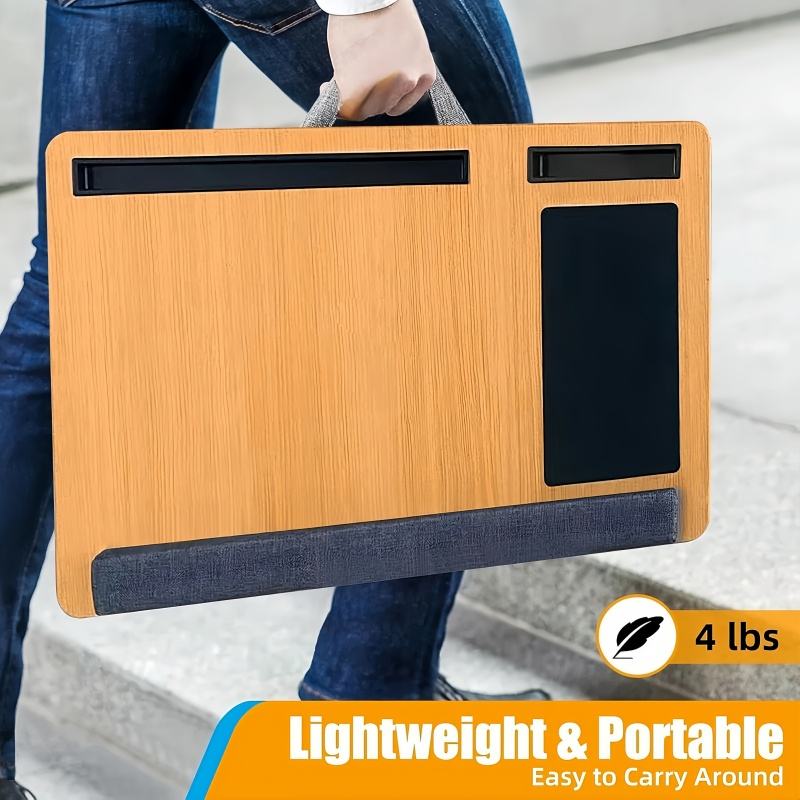 Portable Large Lap Desk for Adults, Lap Pillow with Palm Rest, Mouse Pad, Tablet Phone Slot