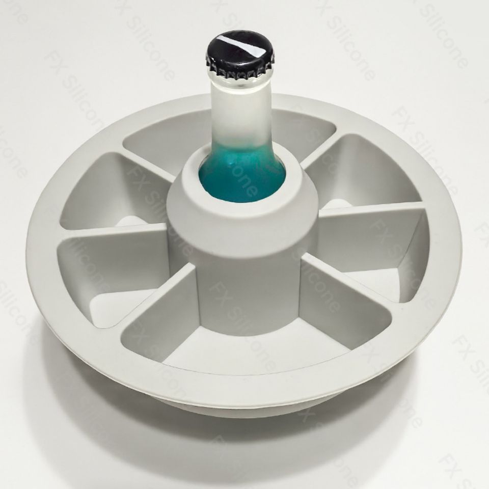 Multipurpose Silicone Snack Box with 6 Separate Compartments and Cup Bowl Holder