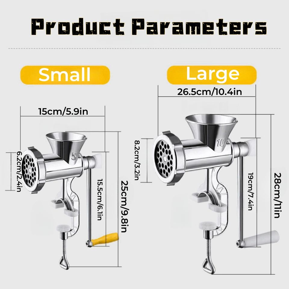 Manual Tabletop Pork Meat Grinder Sausage Stuffer & Meat Grinder Hand-Operated Kitchen Tool for Homemade Pies and Sausages