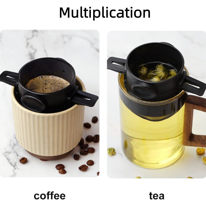 Reusable Stainless Steel Pour-Over Coffee Maker Easy to Clean Portable Paperless Travel Coffee Brewer with Modern Design