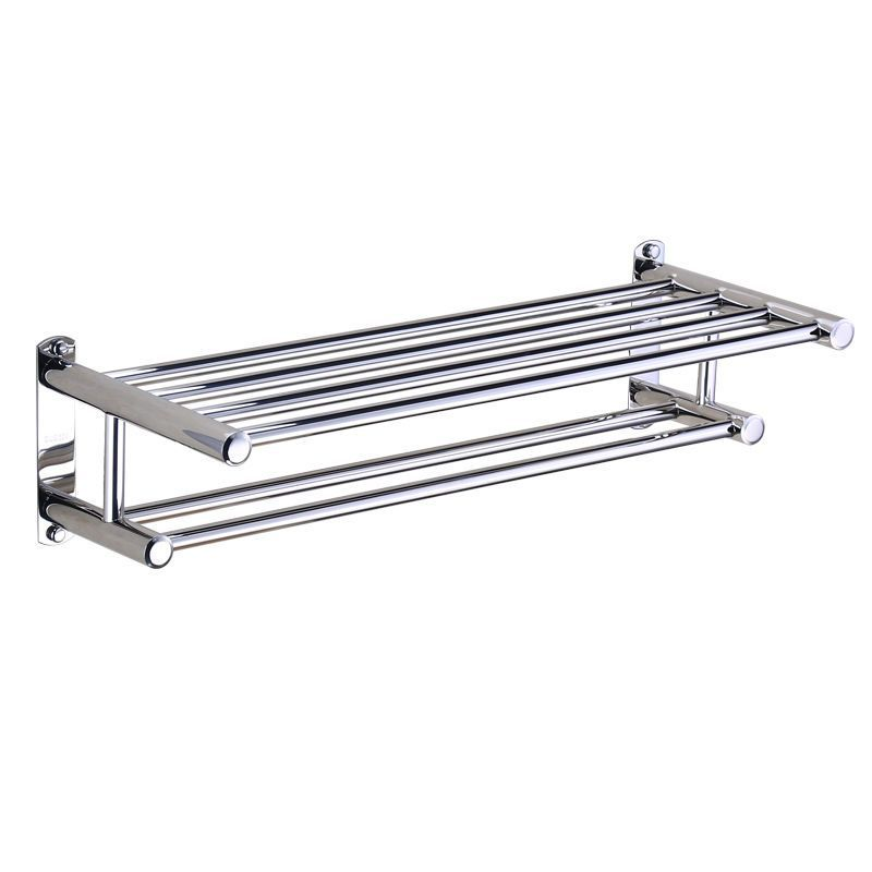 Modern Stainless Steel Double Tier Wall-Mounted Towel Rack