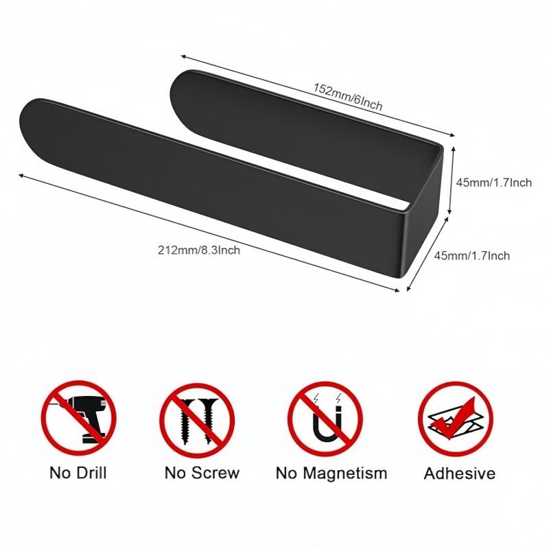 Modern Satin Towel Holder & Hanger Adhesive No-Drilling Bathroom Kitchen Rack