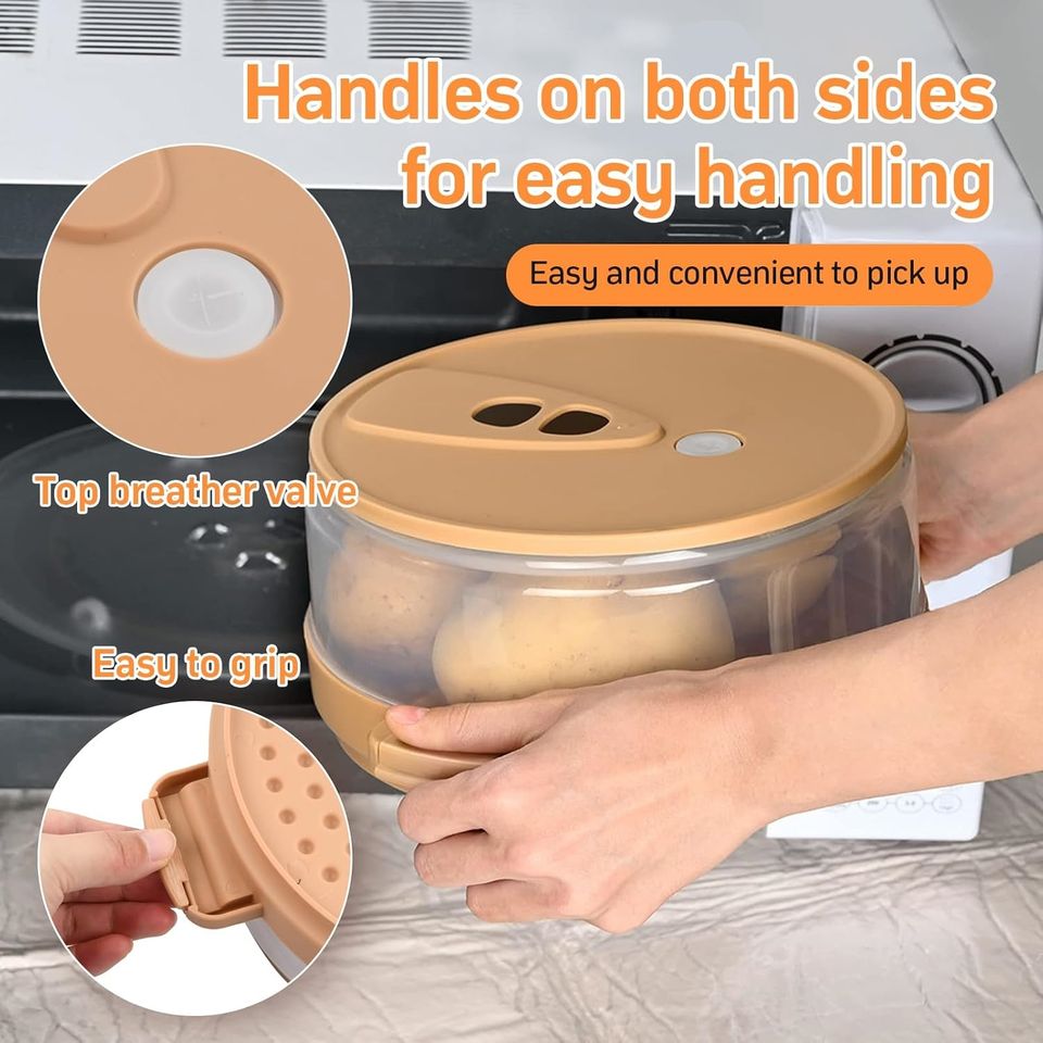 Microwave Safe Plastic Fresh-keeping Lazy Artifact Oven Baked Potato Cooker with Bacon Baking Boxes Utensils