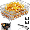 Stainless Steel Air Fryer Accessory Set - French Fries Basket, Grill Rack, Chip Rack, Oven BBQ/Baking Net
