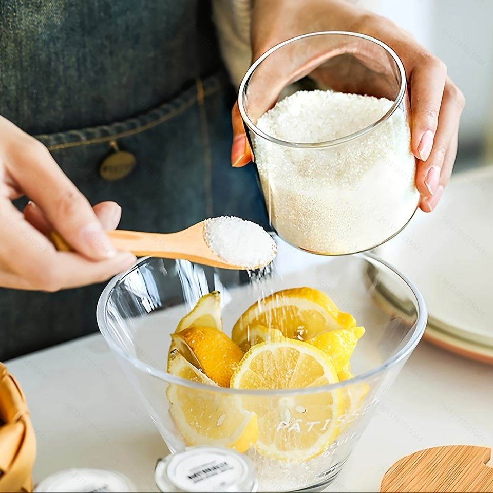 Japanese Glass Spice Jar Storage Set with Bamboo and Wooden Lid