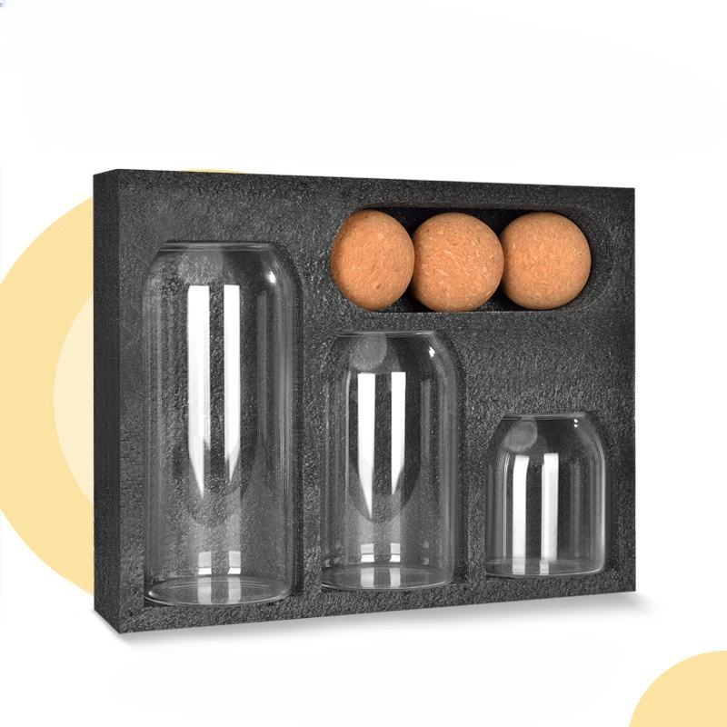 High-Quality Glass Storage Jars Set with Lids, Food Containers, Moisture-Resistant Storage Bins