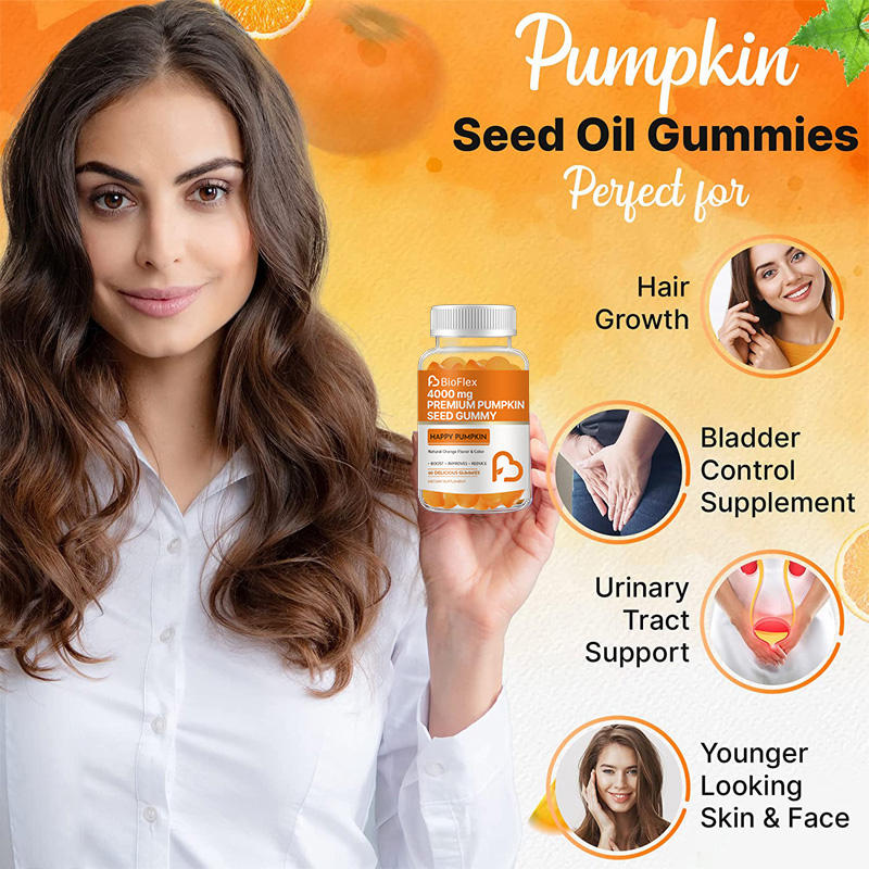 Bioflex Pumpkin Seed Oil Supplement Gummies for Hair Growth and Youthful Skin