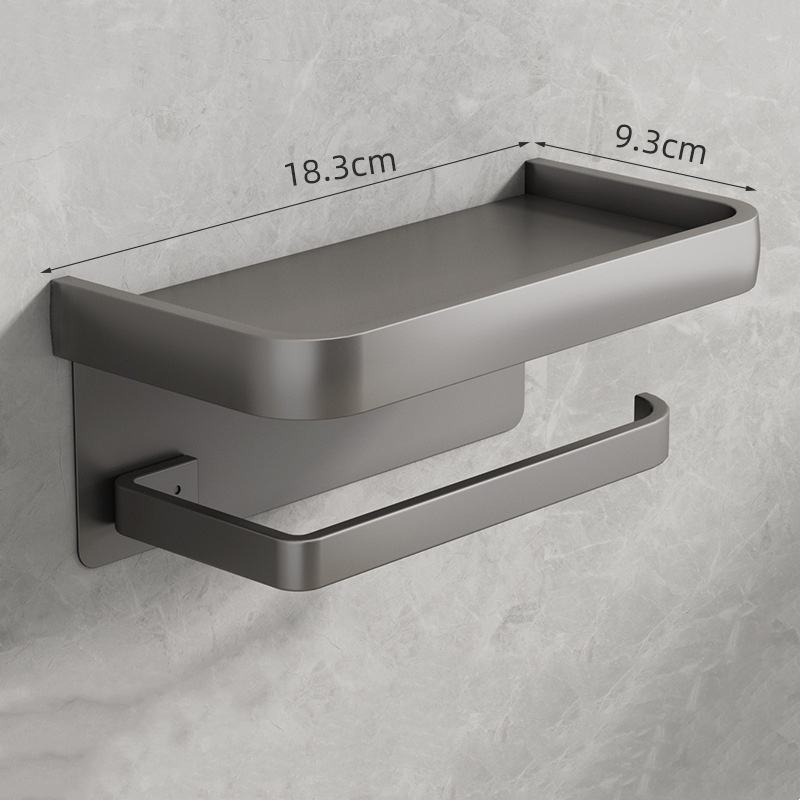 Self-Adhesive Toilet Paper Holder with Phone Shelf