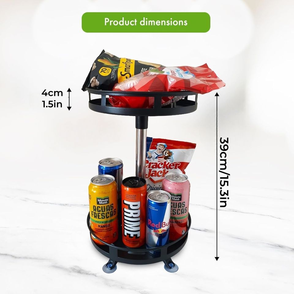 Rotating Kitchen Spice Rack Organizer with Shelf and Cabinet Holders Lazy Susan