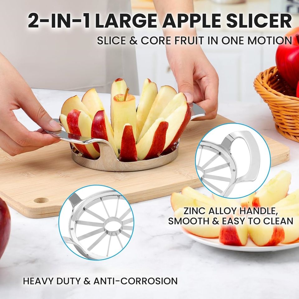 Extra Large Extra Sharp Slice Automatic Apple Slicer Corer Cutter High-Performance Cutting Tool for Easy Use