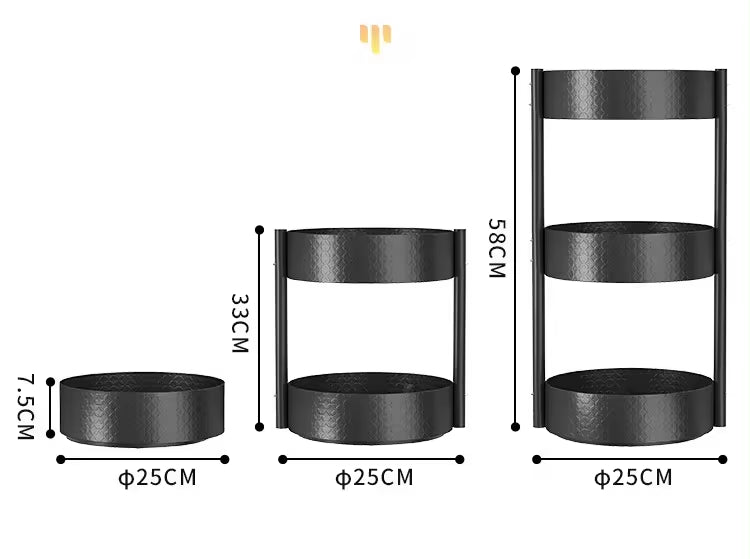 Rotating Spice Rack Kitchen Countertop Multilayer Storage Rack 360-Degree Rotating Spice Rack