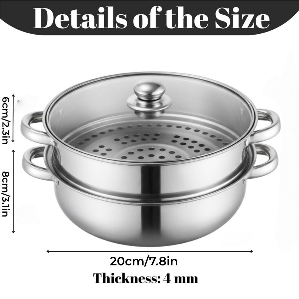 Dual-Purpose Stainless Steel Multi-Layer Electromagnetic Soup Steam Pot with Metal Construction - Wholesale Promotion