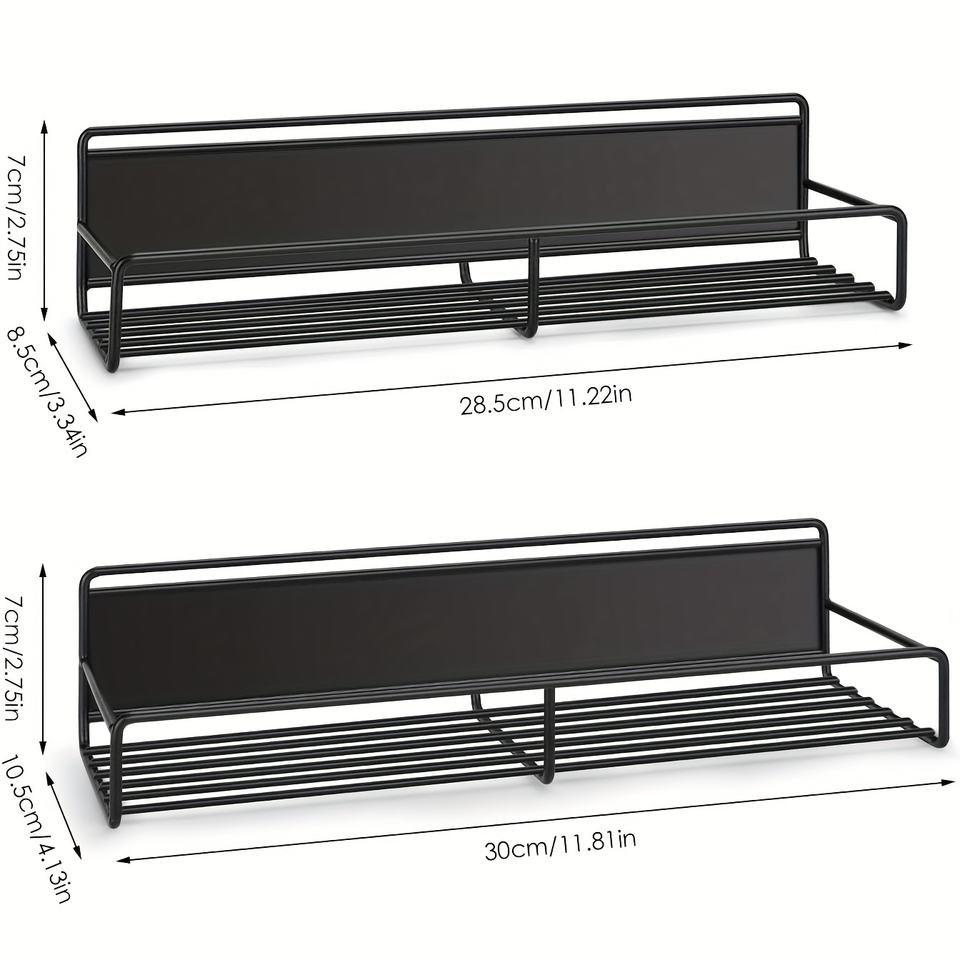Magnetic Spice Rack for Wall or Fridge Mounting, Multifunctional Metal Kitchen Space-Saving Spice Bottle Organizer