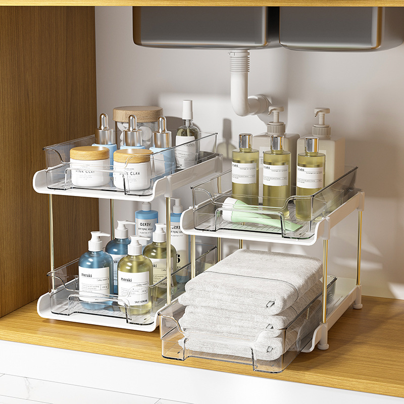 Modern Plastic Bathroom Storage Shelf Multifunctional Cosmetic Organizer