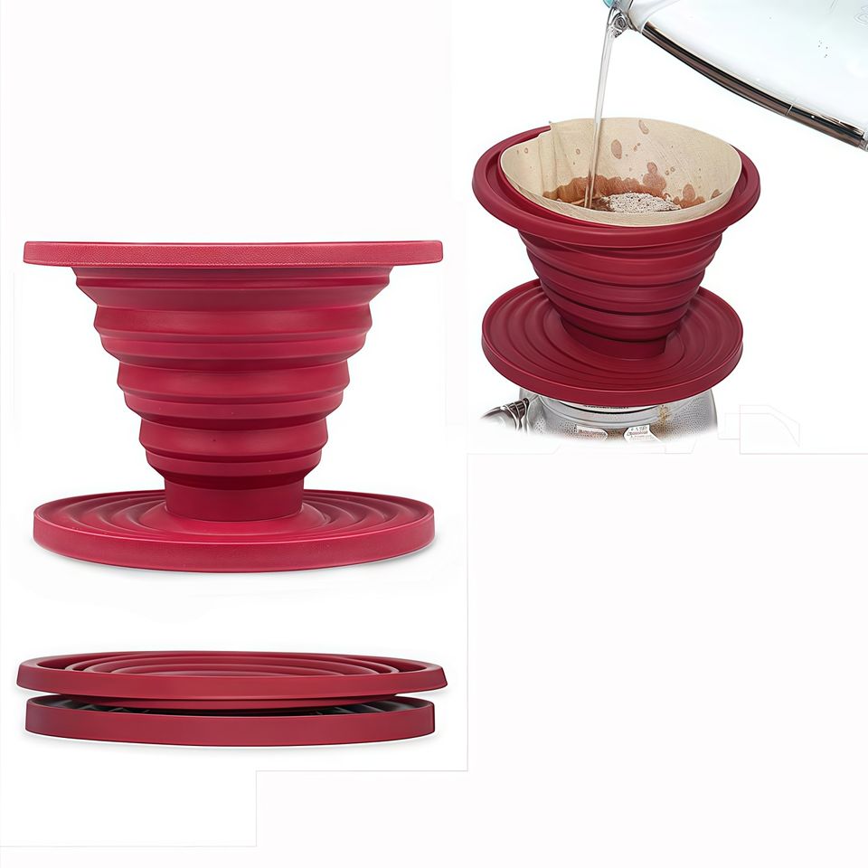 Foldable Reusable Silicone Coffee Dripper for Outdoor Use