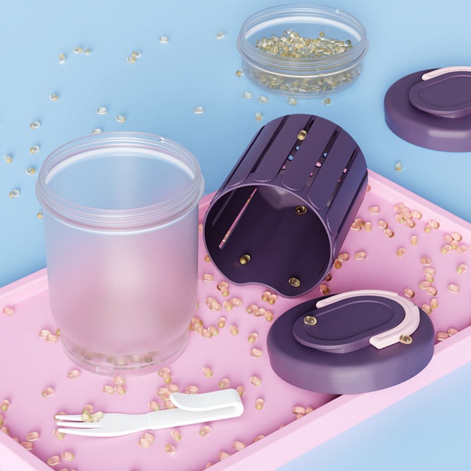 Modern Minimalist Double-Walled Plastic Breakfast Cup - Foldable Dishwasher Safe Portable Drain Cup for Oatmeal and Fruit Kitchen