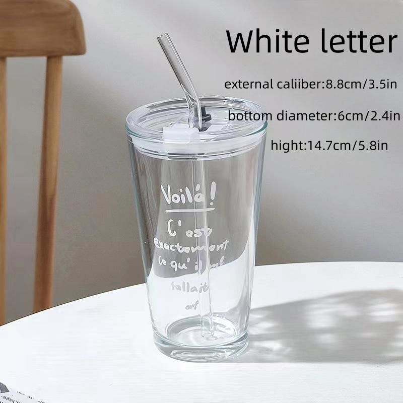 High-Quality Coffee Sweet Cup Glass Mug for Tea with Lid and Straw High-colorful Ins-Water Mug with Large Capacity