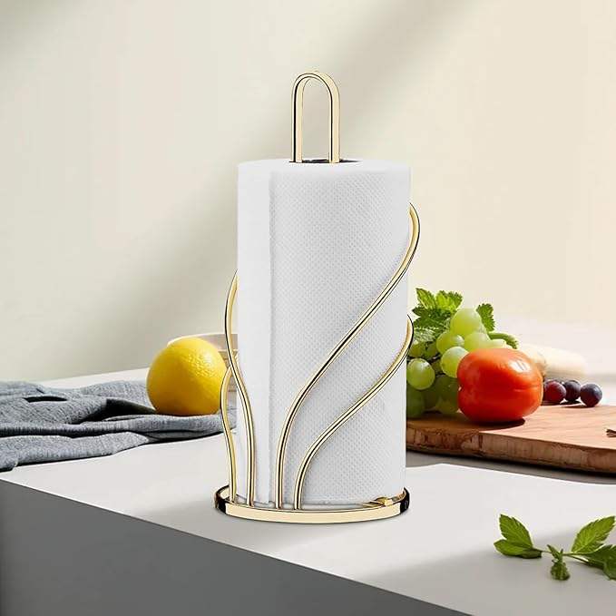 Countertop Tissue Holder with Vertical Metal Mesh Frame for Kitchen, Bathroom, Toilet, or Dining Areas