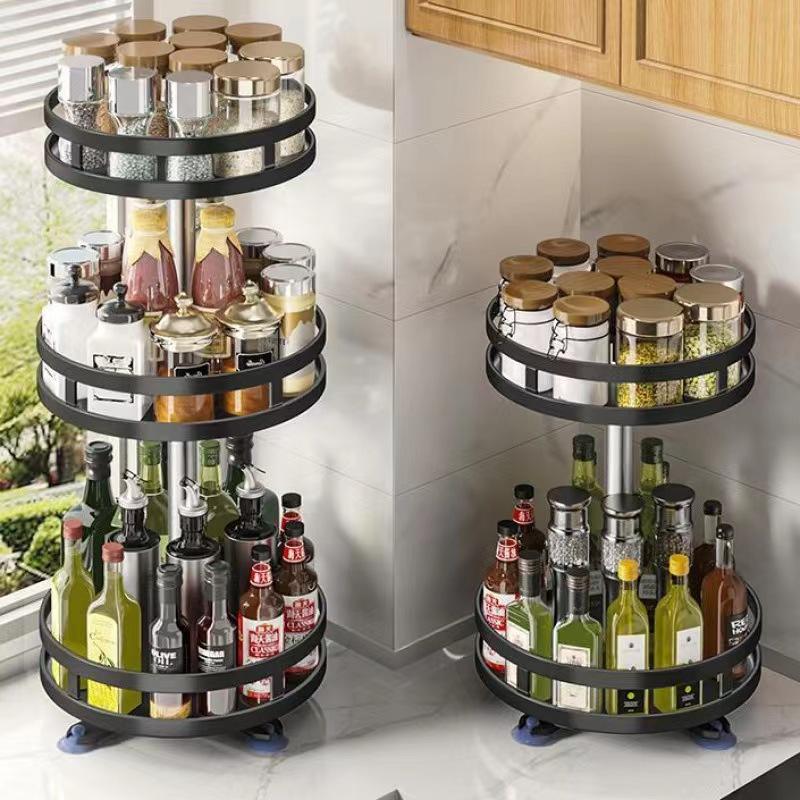 360° Rotating Kitchen Organizer in Carbon Steel