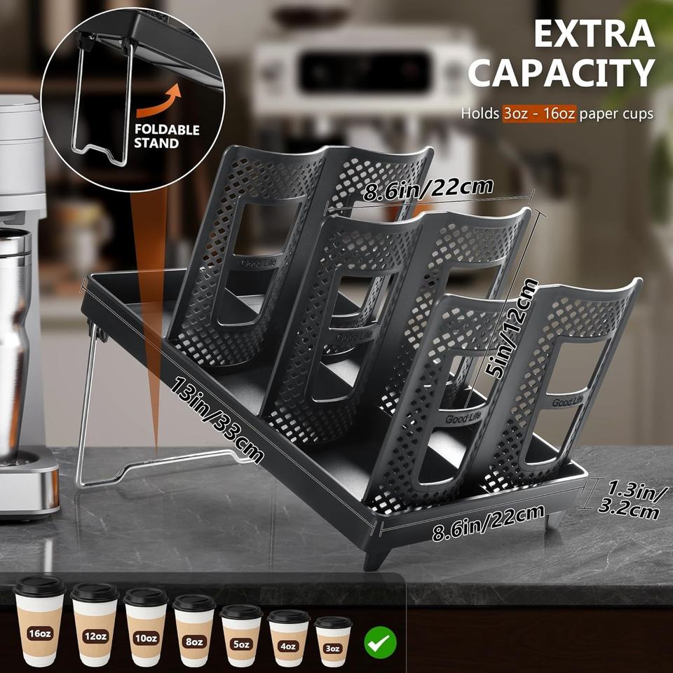 Disposable Coffee Cup Holder with 6 Compartments Organizer for Storing Work Surfaces and Breaks