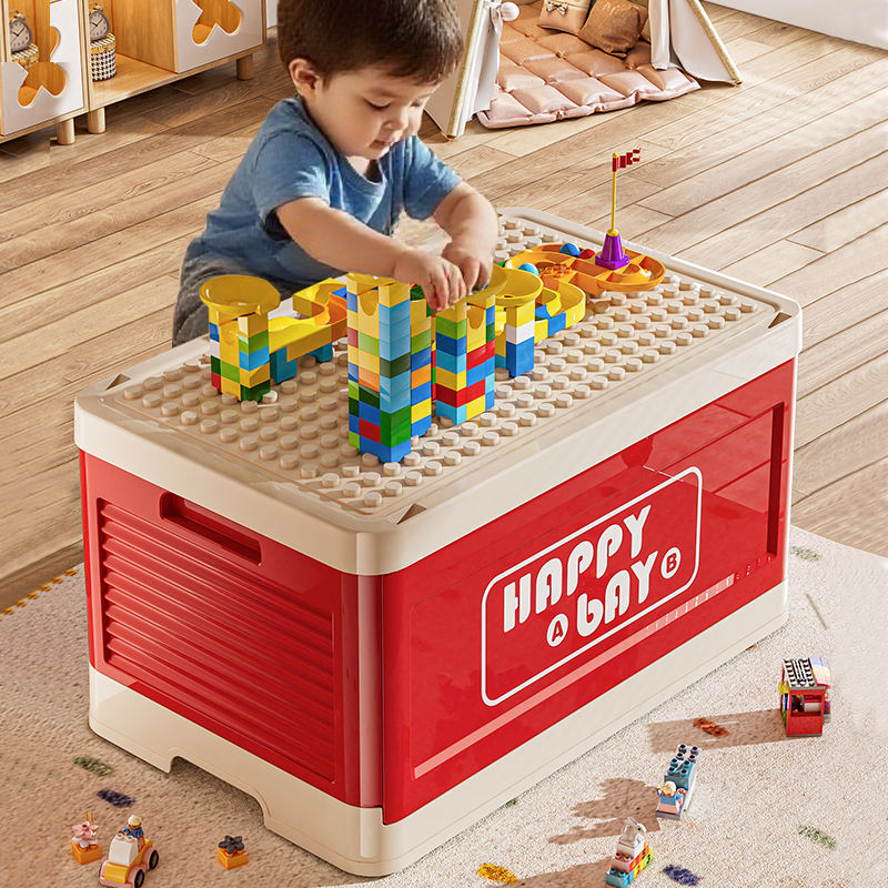 Foldable and Stackable Building Block Storage Box with Large Capacity