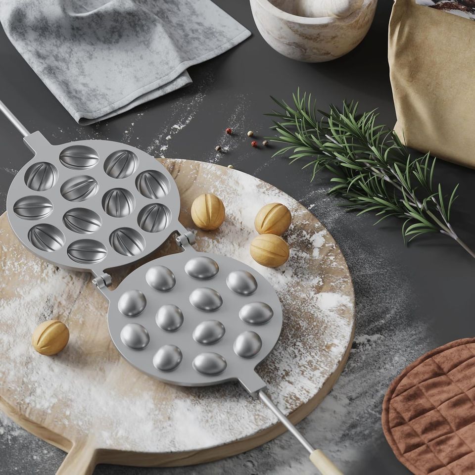 Aluminum Mold for Oreshki Walnut Cookies, Russian Cookie Maker Tool