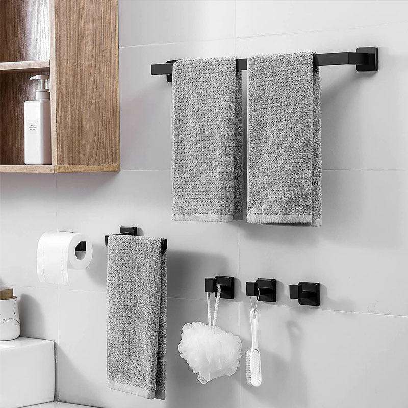 Stainless Steel Adhesive Wall-Mounted Toilet Paper Holder Rack Set