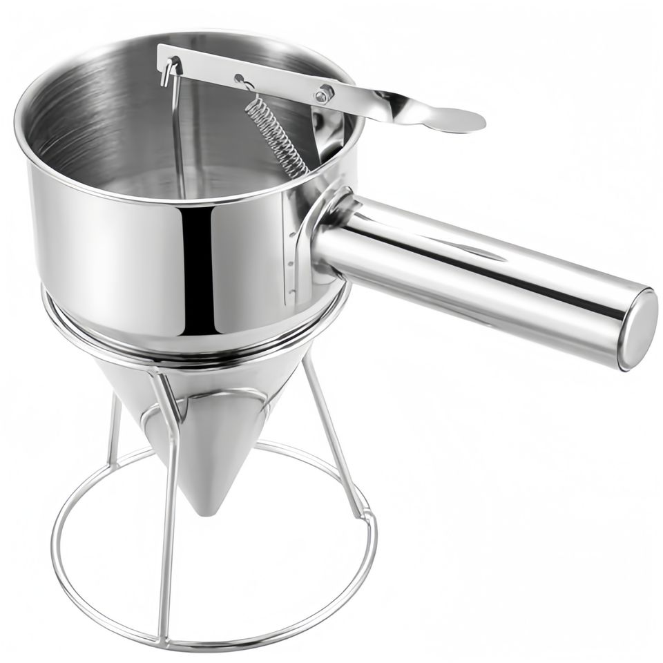 Stainless Steel Funnel for Cupcakes, Waffles, Cakes, Batter, Handheld Pancake Batter Dispenser and Mixer