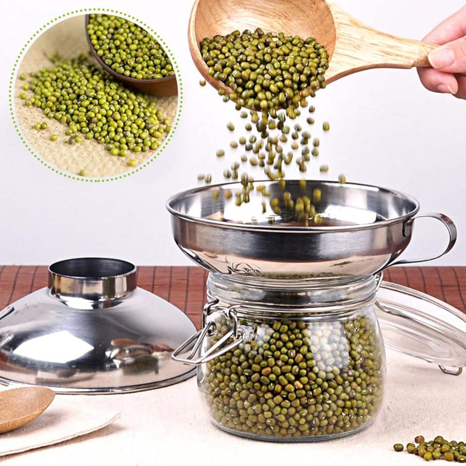 Stainless Steel Canning Funnel Set - Wide Mouth Funnels for Mason Jars