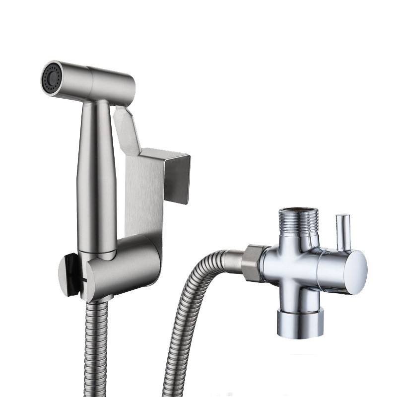 Portable Stainless Steel Handheld Toilet Bidet Spray Kit with 7/8 Water Distributor