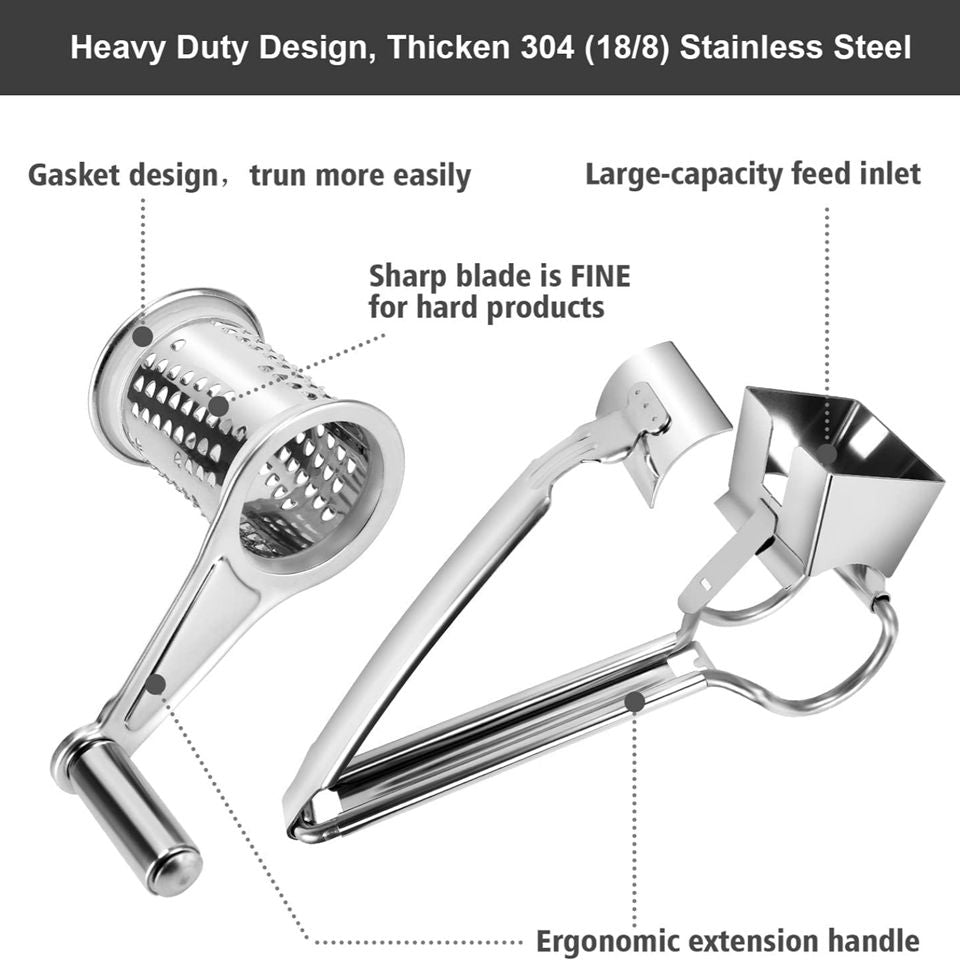 Edelstahl Gemüseschneider Reibe Käseschredder Umweltfreundlich Spülmaschinenfest