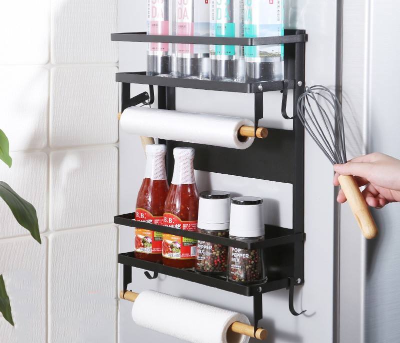 Kitchen Magnetic Spice Rack & Paper Towel Holder