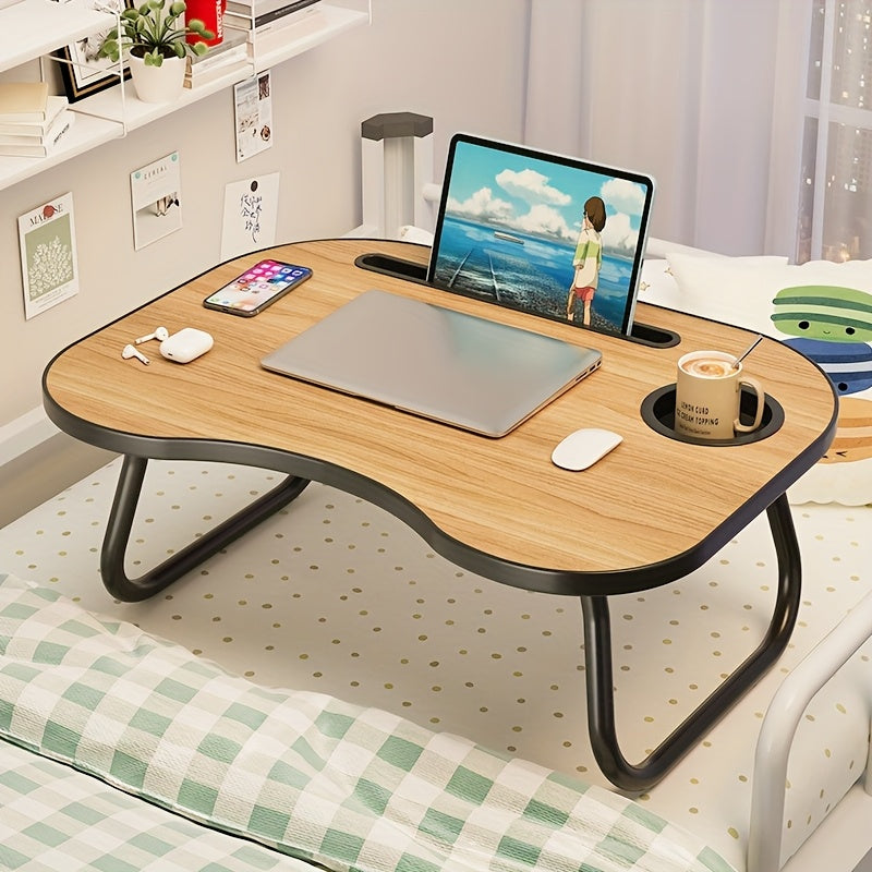 Portable Folding Wood Fiberboard Laptop Desk Lightweight, Sturdy Design for Dorm and Bachelor Apartment Ideal for School and Home Office