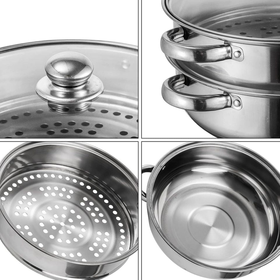 Dual-Purpose Stainless Steel Multi-Layer Electromagnetic Soup Steam Pot with Metal Construction - Wholesale Promotion