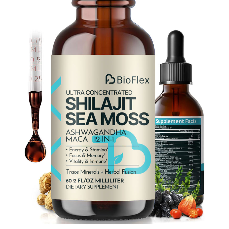 OEM Liquid Drops with Irish Moss, Ashwagandha, Maca, Lion's Mane Mushroom, and Soursop for Energy, Antioxidants, and Immune Support